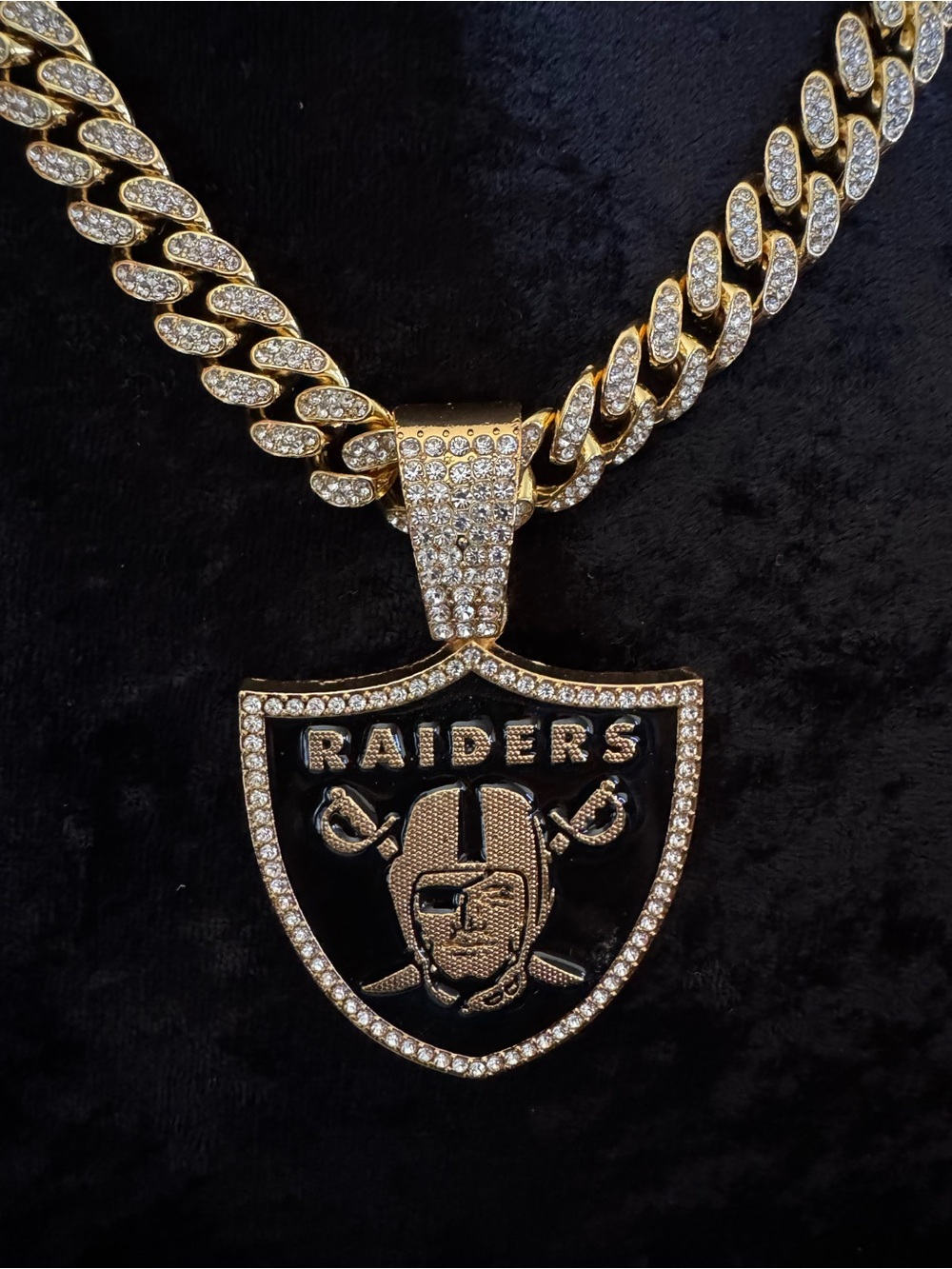 NFL Las Vegas Raiders Pendant with 20” Chain Unisex Football Jewelry.